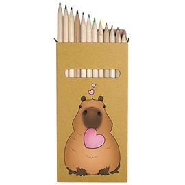 Azeeda 12 x 'Sweetheart Capybara' Long 178mm Coloured Pencils/Pencil Set (PE00049675)