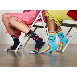 Hot Sox Women's Fun Love & Pride Crew 1 Pair Pack-Cool & Cute Fashion Gifts, Do These Socks (Light Blue), 4-10