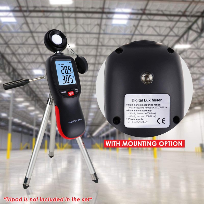 Lux Meter with Data Record, Digital Light Meter Illuminance Meter,