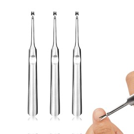 WeddHuis Pack of 3 Cuticle Fork, Cuticle Trimmer Pusher Remover, Cuticle Trimmer, Nail Art Cuticle Pusher, for Fingers and Toenail Care, Manicure and Foot Care Women Girls (Silver)