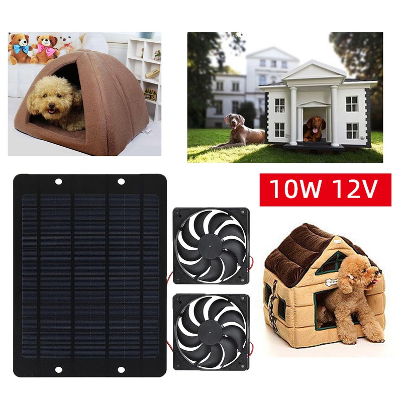 Solar Panel Fan Kit 10W Solar Powered Dual Fans for