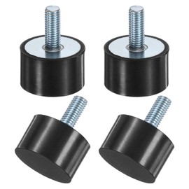 M METERXITY 4-Pack Rubber Mounts D40mmxH25mm Male Vibration Isolators Cylindrical Shock Absorber W M10 x 25mm Studs for Air Compressor/Car/Pump/Boat/Garage Motor/Bobbins Rubber Isolators