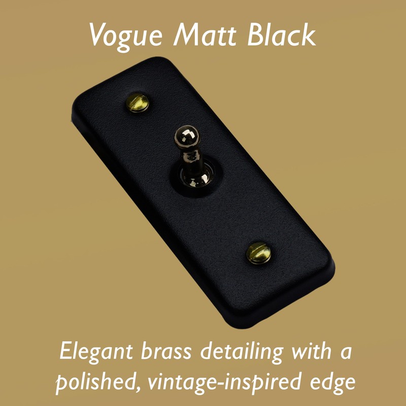Varilight Single Light Switch 2-Way - Architrave Matt Black With
