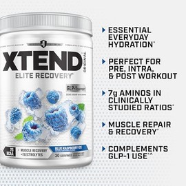 XTEND Original BCAA Sabor Frambuesa Azul, 30 Servicios. Suplemento Alimenticio a base de Aminoácidos
