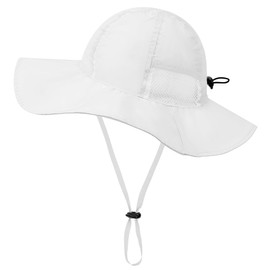 Zando Baby Sun Hat Toddler UPF 50+ Sun Protection Bucket Hat Outdoor Breathable Toddler Hats Boys Girls Summer Beach Hat 0-6T White 12-24 Months