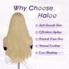 Haloo Blonde Wigs with Curtain Bangs Long Layered Natural Looking