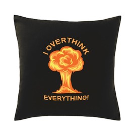 Hippowarehouse I overthink everything! Printed bedroom accessory cushion cover case 41x41cm