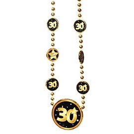 Udo Schmidt GmbH & Co Chain 30 Inches Black/Gold for 30th Birthday Decoration Party Gift Necklace, Plastic