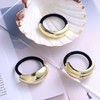 Tinoaly 3 Pcs Geometric Metal Hair Ties for Women, Gold