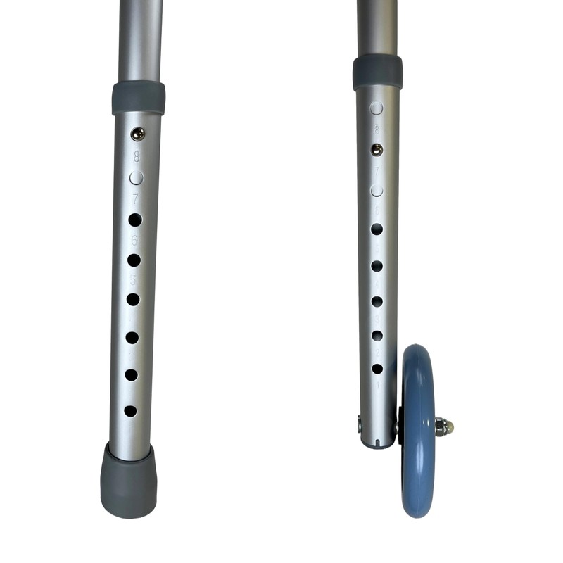 iLIVING ILG-670 Adjustable Height 2-Button Foldable Rolling Walker with Front