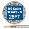 MOOKEERF 12/3 MC Cable with Ground - 25FT Pure Copper
