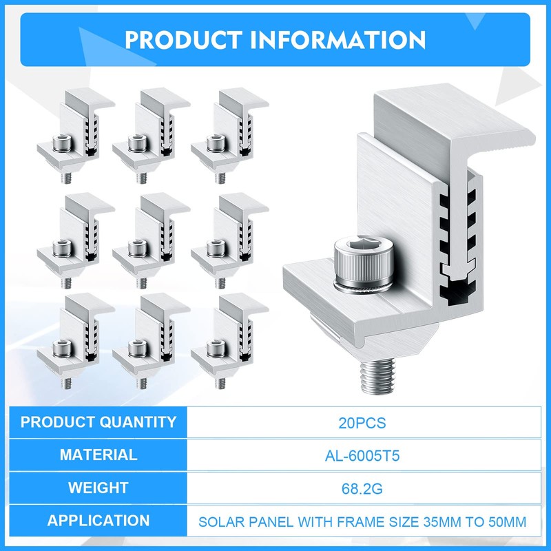 Zhengmy Solar End Clamp Solar Panel Mounting Z Bracket Mid