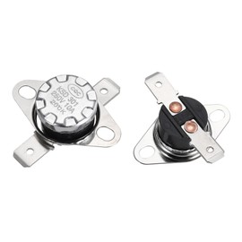 sourcing map KSD301 Thermostat 20°C/68°F 10A Normally Open N.O Adjust Snap Disc Temperature Switch 2pcs,Bakelite Material
