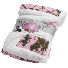 Ultra Soft Sherpa Fleece Camo Baby Blanket | Cozy, Plush Throw Blanket for Kids | Reversible with Camo Prints | Washable | Wide Size, Warm & Comfortable | Baby Shower Present