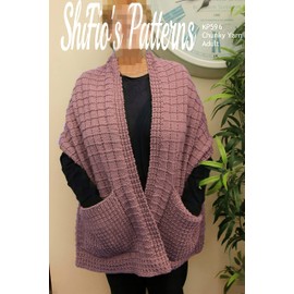 Knitting Pattern for Pocket Scarf, Chunky Yarn, Shoulder Warmer Scarf, Ladies Knitting Pattern, KP596