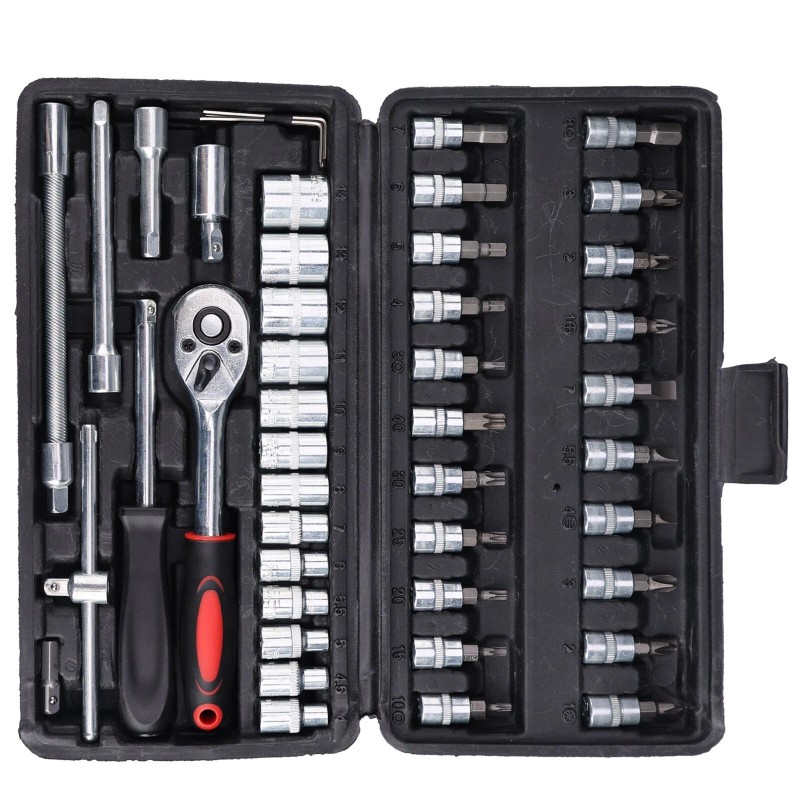 TSUINZ 46-Piece Socket Wrench Set Craftsman Bit Socket TPR Handle