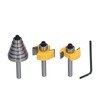 Router Bit 1/4in Shank Multi Grooved with 6Pcs Bearing 1/8in