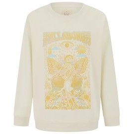 Billabong Girls' French Terry Pullover Crew Neck Sweatshirt, Soft & Comfortable, Oversized Fit, Salt Love, Small