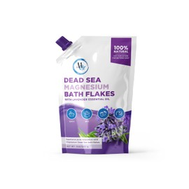 Dead Sea Magnesium Flakes Bath Salts - Superior Alternative to Epsom Salt - Premium Mineral Supplements for Muscle Relief, Aches - Sourced Natural Salts, Relaxing Bath Foot Soak (2 lb) (Lavender)