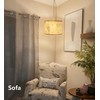 Boho Plug in Pendant Light Hanging Lamp with 15Ft Hemp
