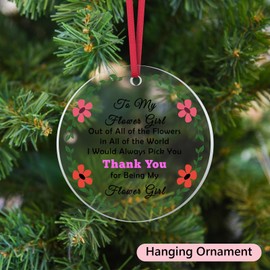 Bridesmaid Gift from Bride Acrylic Hanging Ornament Wedding Gifts for Girls Bridesmaid Thank You Gift Christmas Ornament Gift for Bridesmaid Bridal Shower Gifts for Little Girl Wedding Party Keepsake
