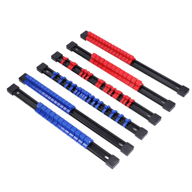 6pcs Socket Organizer Tray Multipurpose ABS 1/4in 3/8in 1/2in Auto