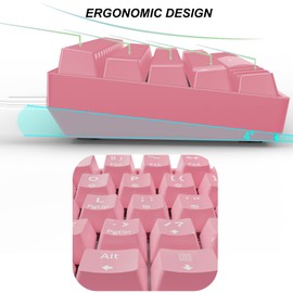 Targeal 60% teclado mecánico para juegos – 61 teclas Gateron interruptor rojo silencioso teclado de oficina – multicolor RGB arco iris LED retroiluminado – Programable para PC/Windows/Mac/Gamer – USB
