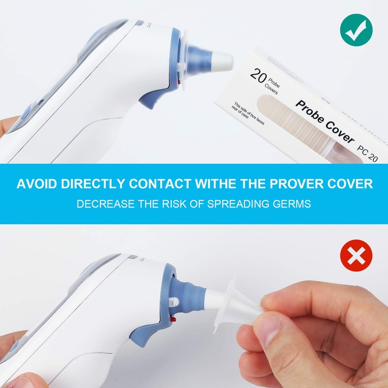 100 Pcs Ear Thermometer Probe Covers, Refill Caps Replacement Lens
