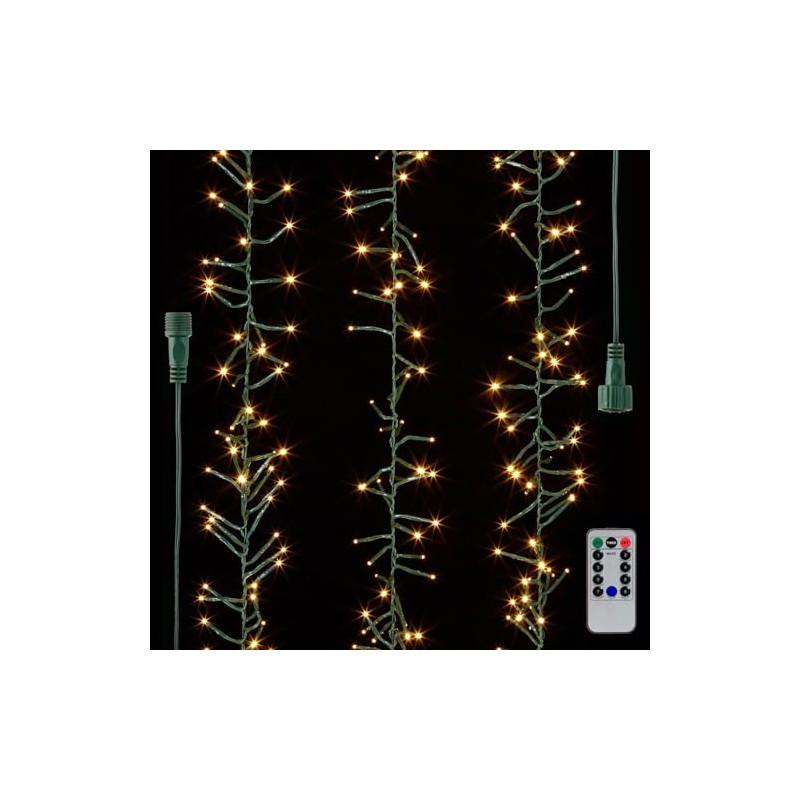 49.5' Connectable Cluster Light Garland with 1,500 Warm White LED
