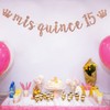 INNORU Mis Quince 15 Banner, Girls 15th Birthday Party Decorations,