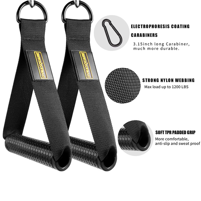 DYNASQUARE Cable Machine Attachments Set Combo, LAT Pulldown Attachments with