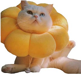 VICTORIE Pets Protective Collar Recovery Protective Collar Collar Care Wound Neck Lick Protection Bite Protection for Cats Dogs Puppies Kittens Flower Yellow M