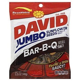 DAVID Sunflower Seeds, Jumbo Size, Barbecue Flavor, 5.25 oz (149 g), Jumbo Sunflower Barbeque Flavor
