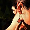 Monarch Butterfly Wing Wood Dangle Earrings