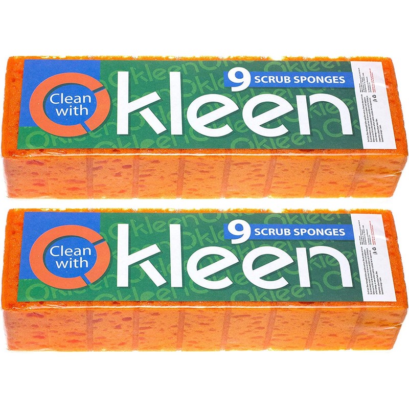 Okleen Orange Multi Use Scrub Sponge. Made in Europe. 18