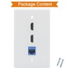 BUPLDET 2 Port HDMI CAT6 Ethernet Wall Plate - Dual