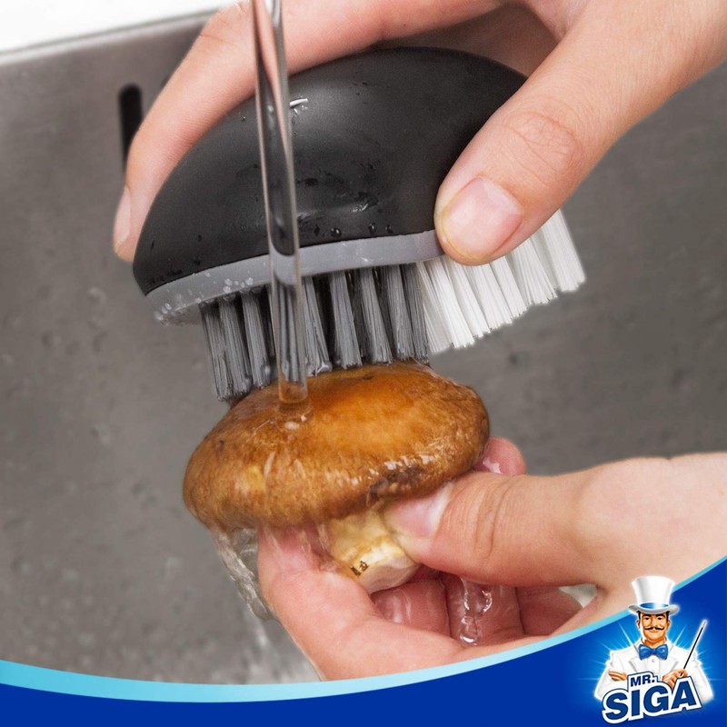 MR.SIGA Fruit and Vegetable Cleaning Brush, Pack of 2, Black