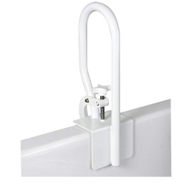 Carex White Bathtub Rail - Grab Bars for Bathroom, Bathtubs & Showers - Side Hand Grip Railing & Support - Shower Handle & Bath Tub Bar Clamps for Seniors & Elderly