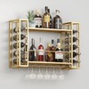 ZAOBAS Wall Mounted Wine Rack, Hanging Floating Bar Liquor Shelves