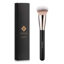 TEOYALL Domed Foundation Brush, Soft Dense Base Blending Stippling Brush | Applies liquid, cream, or powder seamlessly. Buffs foundation for flawless base. Blends contours with soft dense synthetic