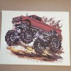 Handmade Sublimation Print Monster Truck Ready to Press Heat Transfer