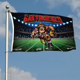 Rekkis San Francisco City Football Sport Fans Flag 3x5Feet Forever Faithful Flag Banner with 2 Brass Grommets Garden Party Wall Decor (Black)