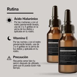 Oneskin Kit Ácido Hialurónico  Vitamina C Para Hombre  Mujer  30ml cada Sérum Regeneradora, Hidratante, Antimanchas y Antiarrugas  Fórmula mejorada...
