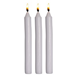 Ner Mitzvah Classic White Taper Candles – 7 Inch Candles - 60 Bulk Pack - for Shabbat Candles, Dinner Tables, Restaurants, Ceremonies and Emergency - 6 Hour Burn Time