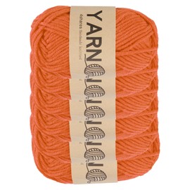 sourcing map 6Pcs Crocheting Yarn, 1.8mm Orange 5 Ply Acrylic Yarn 150 g Sport Weight Yarns Bulk Soft and Fluffy Yarns for Knitting DIY Crochet Handicraft Blankets Gift,328 Yards Total