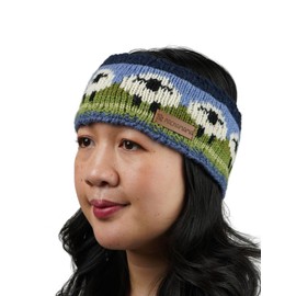 Pachamama Ladies Wool Fleece Lined Ear Warmers Hand Knitted Cute Sheep Multicolor One Size Handmade Fair Trade
