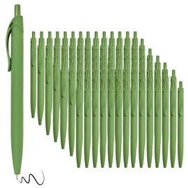 Wiaziert BallPoint Pens, 100 Pack (BLACK Ink),Bulk Pens, Green Barrel,Click Pens for Office Home and School, Retractable Ballpoint Pens, Medium Point, 1.00MM (Green)