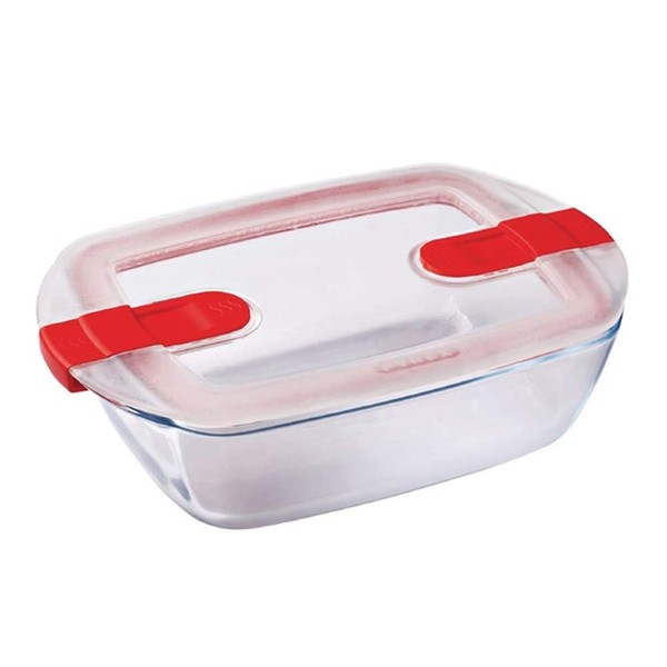 Pyrex FC367 Plastic/Glass Cook and Heat Rectangular Dish, 215PH00, Clear, 23x15 cm
