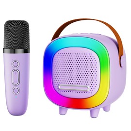 Mini Karaoke Machine Speaker for Kids Adults, Portable Bluetooth with 1 or 2 Wireless Microphones, Children's Day Birthday Gift Ideas for Toys for Teens Boys and Girls Aged 4, 5, 6, 7, 8, 9, 10, 12+