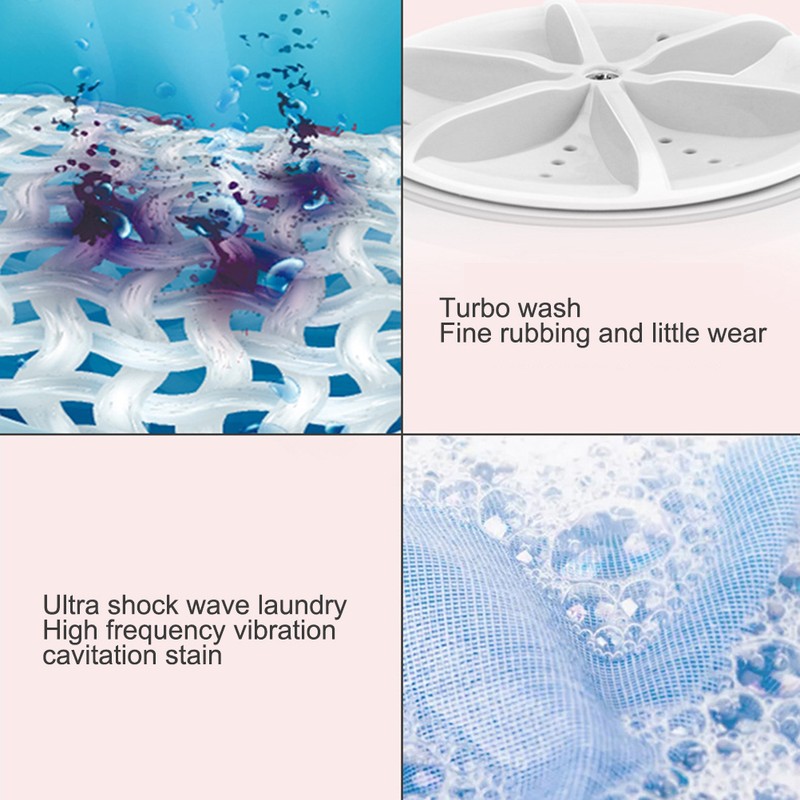 Ultrasonic Turbine Washing Machine Mini Turbo Portable Washing Machine for